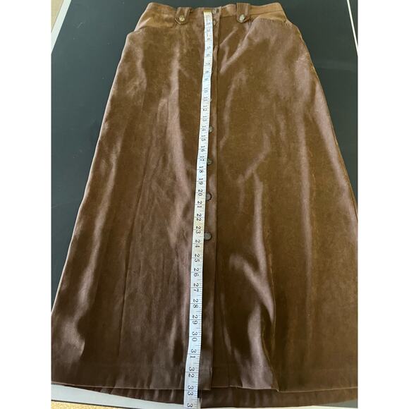 Alfred Dunner Women's Browns Suede Style A-Line Midi Skirt Size 8 Boho Casual - Picture 6 of 9